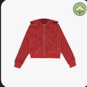 Kids Red Hoodie by Molo. Velour